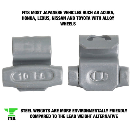 OEMTOOLS 23239 10 gm. FN Style Steel Wheel Weight - 1 Box of 25 Additional Image 1
