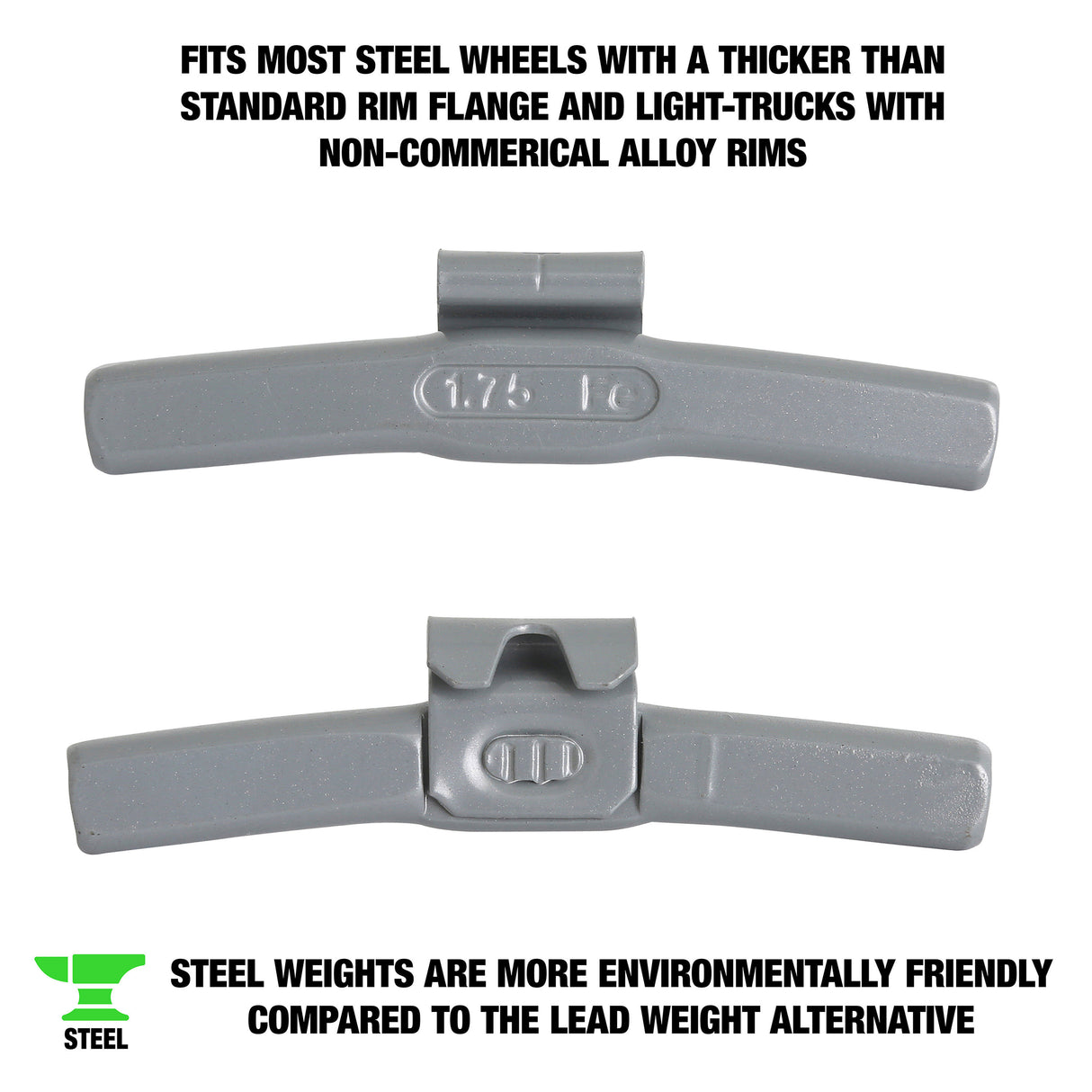 OEMTOOLS 23264 1.75 oz. T Style Steel Wheel Weight - 1 Box of 25 Additional Image 1