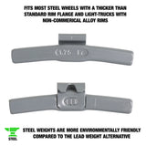 OEMTOOLS 23264 1.75 oz. T Style Steel Wheel Weight - 1 Box of 25 Additional Image 1