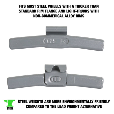 OEMTOOLS 23264 1.75 oz. T Style Steel Wheel Weight - 1 Box of 25 Additional Image 1