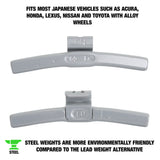 OEMTOOLS 23309 60 gm. FN Style Steel Wheel Weight - 1 Box of 25 Additional Image 1