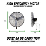 OEMTOOLS 34886 30 Inch Outdoor Oscillating Wall Mount Fan Additional Image 5