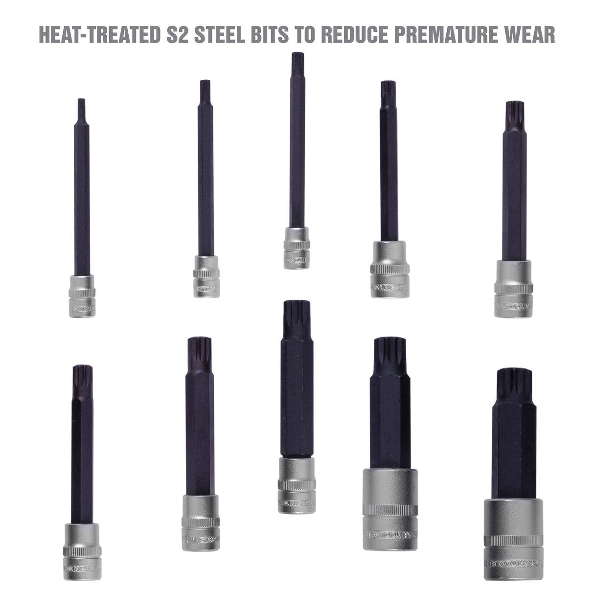OEMTOOLS 23519 10 Piece Extra Long Triple Square Bit Socket Set Additional Image 4