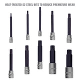 OEMTOOLS 23519 10 Piece Extra Long Triple Square Bit Socket Set Additional Image 4