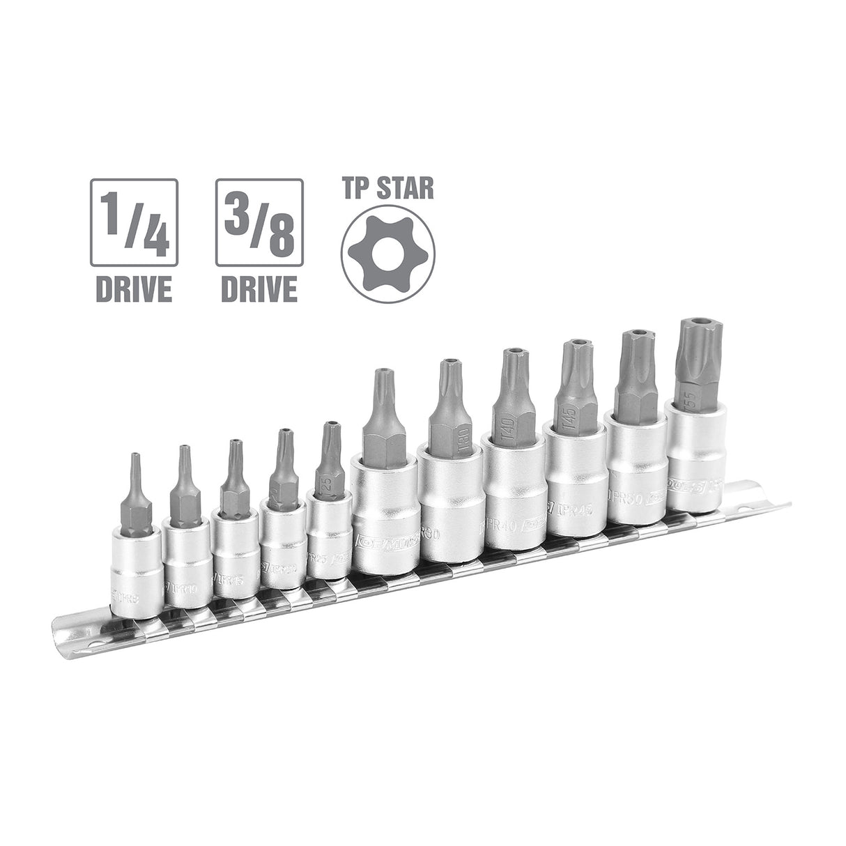 OEMTOOLS 22973 11 Piece Tamper-Proof Star Plus Bit Socket Set Additional Image 1