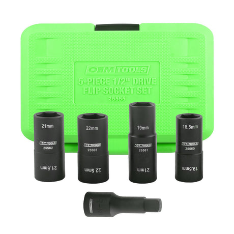 OEMTOOLS 25555 5 Piece 1/2in. Drive Flip Lug Nut Socket Set Additional Image 5