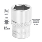 OEMTOOLS 22249 1/4 Inch Drive 6 Pt. Socket (12 mm) Additional Image 1