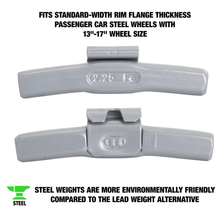 OEMTOOLS 23235 2.25 Oz. P Style Steel Wheel Weight - 1 Box of 25 Additional Image 1