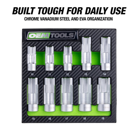 OEMTOOLS 24040 10-Piece Flare Nut Socket Set Additional Image 5