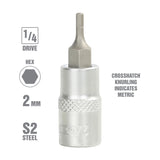 OEMTOOLS 22820 1/4 Inch Drive Hex Bit Socket (2 mm) Additional Image 1