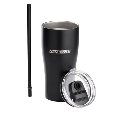 OEMTOOLS 26047  20 Oz. Stainless Steel Double Wall Tumbler - Black Main Image
