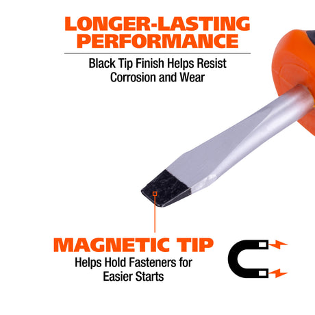 GreatNeck 21823 1/4in. x 1.5in. Stubby Slotted Screwdriver Additional Image 2