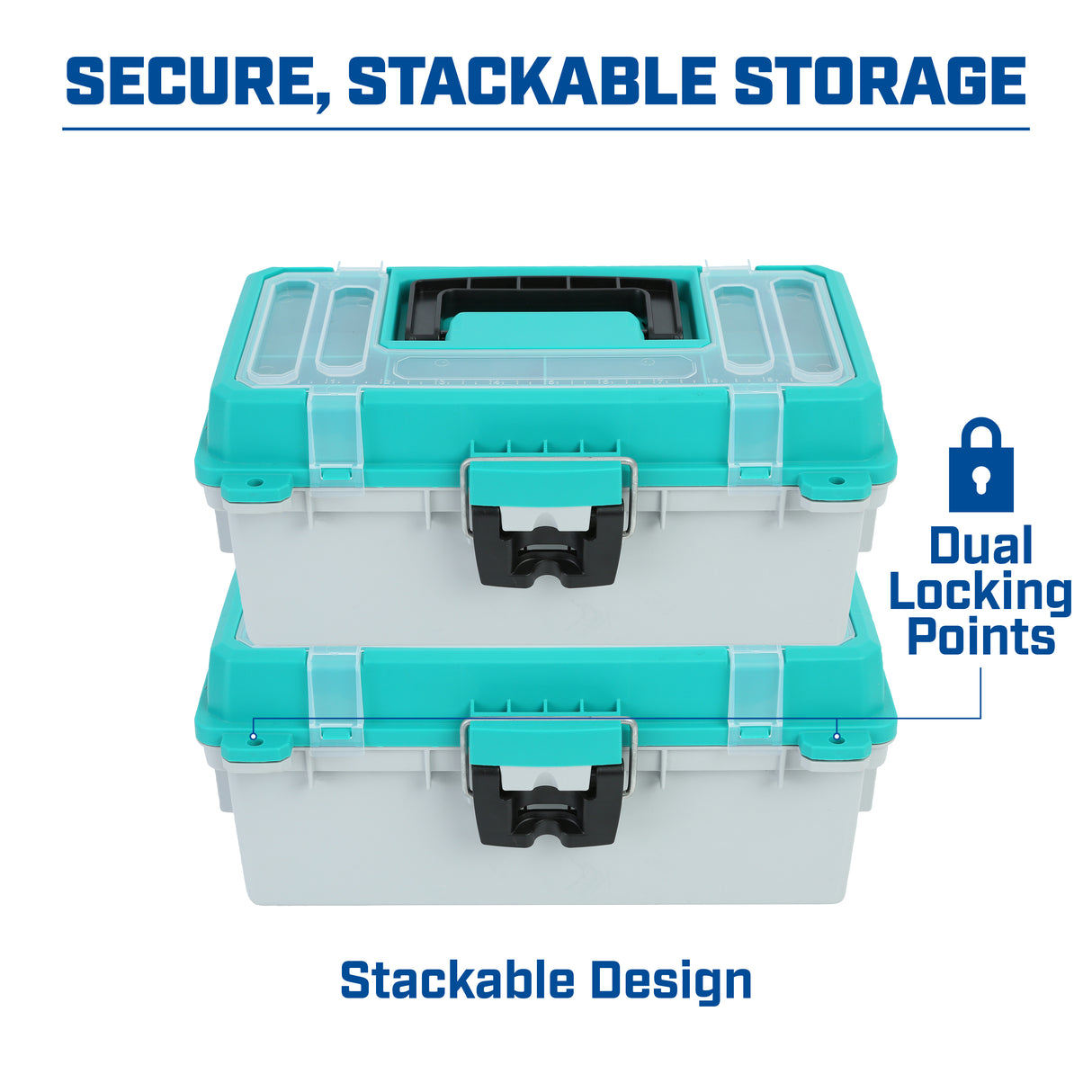 Sheffield 12671 13in. Tackle Box-Teal/Gray Additional Image 6