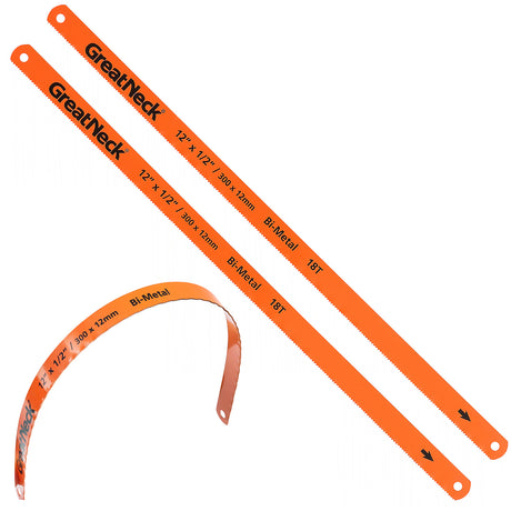 GreatNeck GB228 Bi-Metal Hacksaw Blades 12 Inch 18 TPI (2 Pack) Main Image