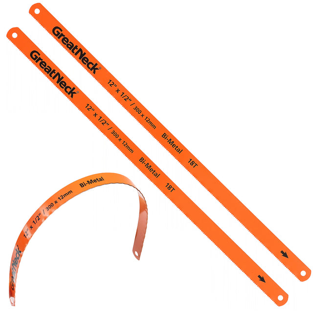 GreatNeck GB228 Bi-Metal Hacksaw Blades 12 Inch 18 TPI (2 Pack) Main Image