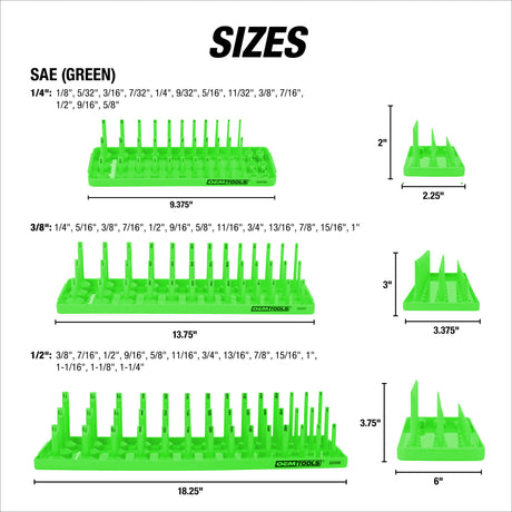 OEMTOOLS 22337 6 Piece 3 Post Socket Tray Set – SAE and Metric Additional Image 2