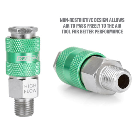 OEMTOOLS 26134 High Flow 14 Piece Coupler & Plug Kit, 1/4in. Body, 1/4in. NPT Additional Image 3
