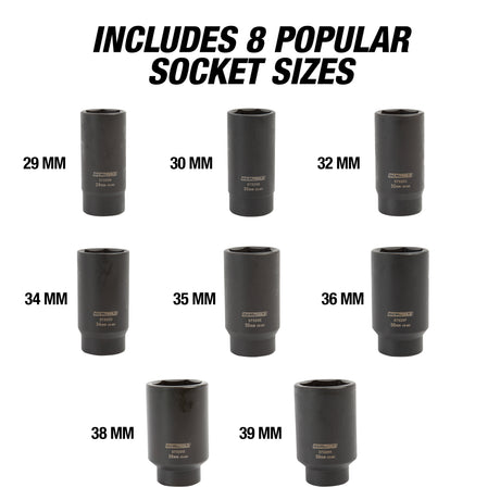 OEMTOOLS 37321 12 Pt. Axle Nut Socket Set Additional Image 2
