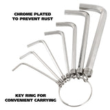 GreatNeck HKR7C Hex Key Wrench Set (7 Piece SAE) on Key Ring Additional Image 4