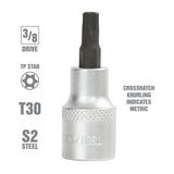 OEMTOOLS 22786 3/8 Inch Drive Tamper Proof Star Socket Bit (T30) Additional Image 1