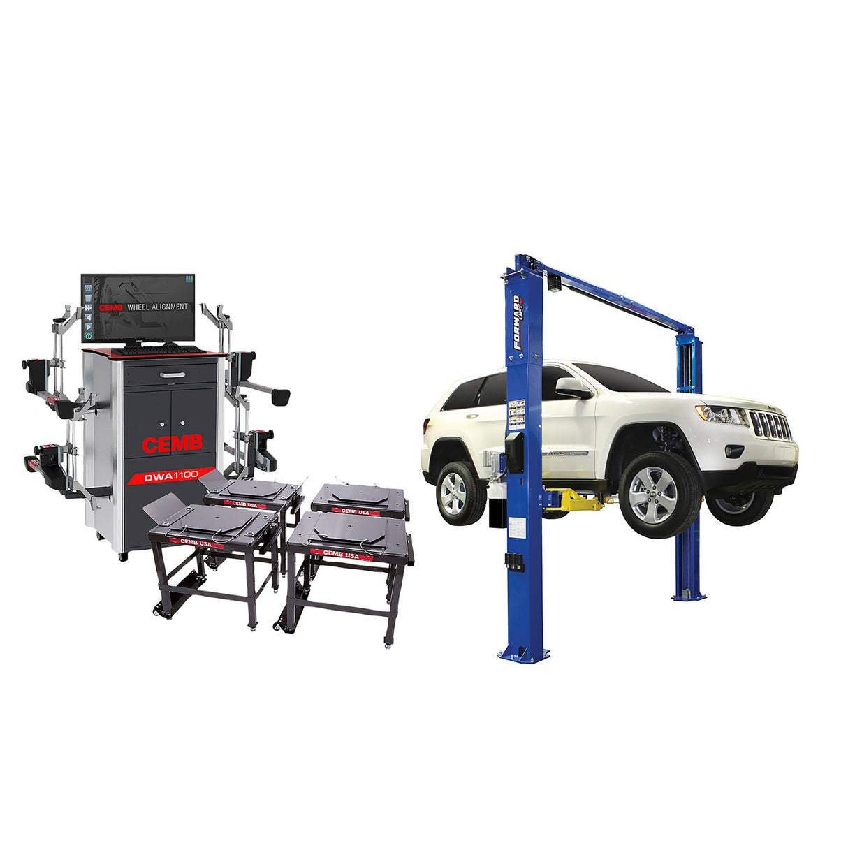 CEMB ALIGNCOMBO15 Wheel Alignment System with 10,000 lb 2-Post Lift Main Image