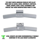 OEMTOOLS 23289 2.75 Oz. AL Style Steel Wheel Weigh t - 1 Box of 25 Additional Image 1