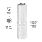OEMTOOLS 22444 1/2 Inch Drive 6 Pt. Deep Wall Socket (14 mm) Additional Image 1