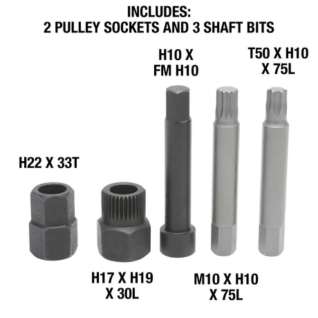 OEMTOOLS 27261 Alternator Decoupler Pulley Tool Kit Additional Image 1