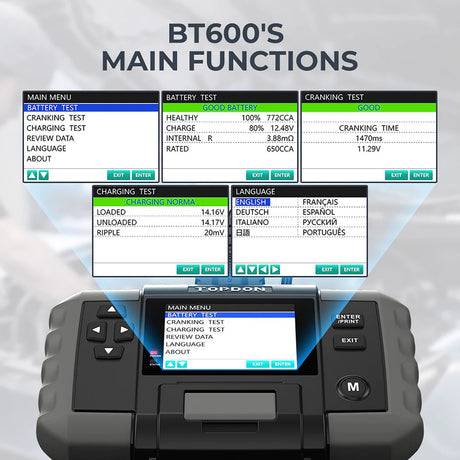 Topdon BT600 Battery Tester With Printer Additional Image 2