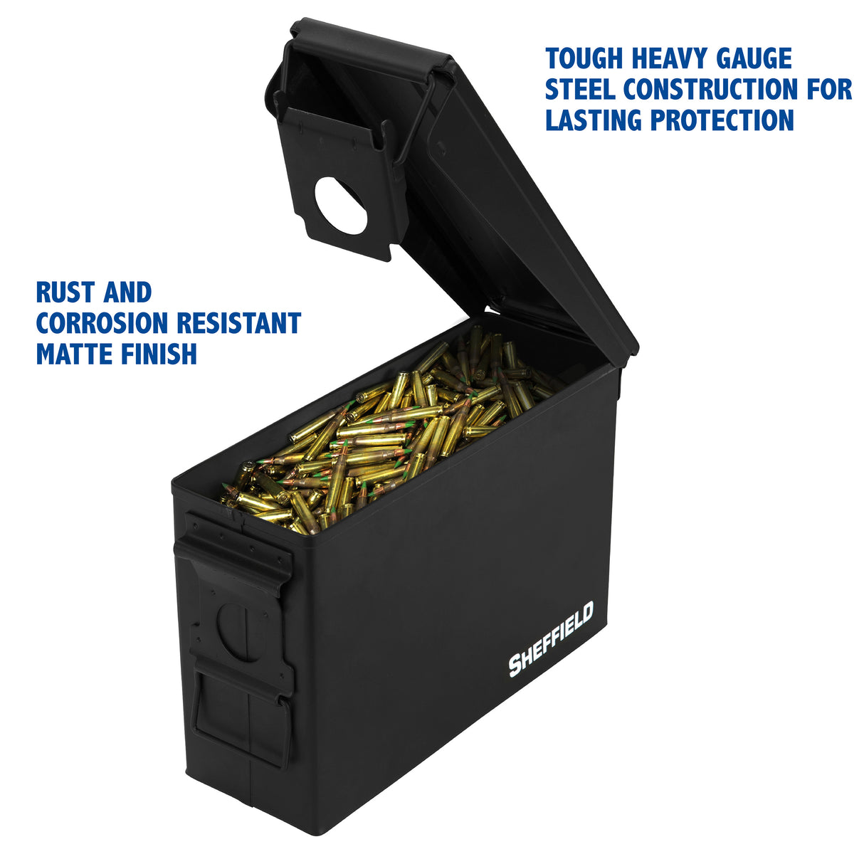 Sheffield 12641 Military Style .30-Cal Ammo Can - Black Additional Image 3