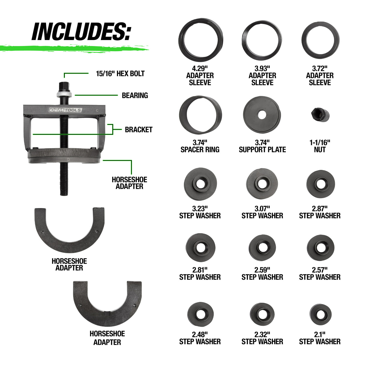 OEMTOOLS 27213 Master Wheel Hub and Bearing Remover and Installer Kit Additional Image 1