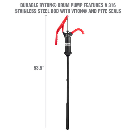 OEMTOOLS 24473 Lever Action Barrel Pump - Ryton® Stainless Steel Rod Additional Image 4
