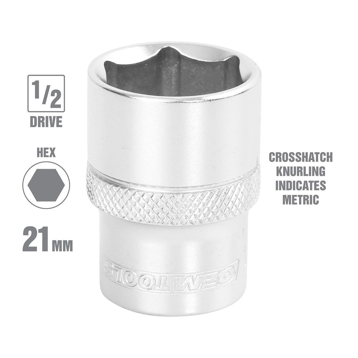 OEMTOOLS 22401 21 mm 1/2 Inch Drive Socket Additional Image 1
