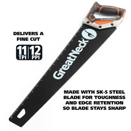 GreatNeck 74004 20 Inch Aggressive Tooth Handsaw w/ Aluminum Frame Composite Handle Additional Image 3