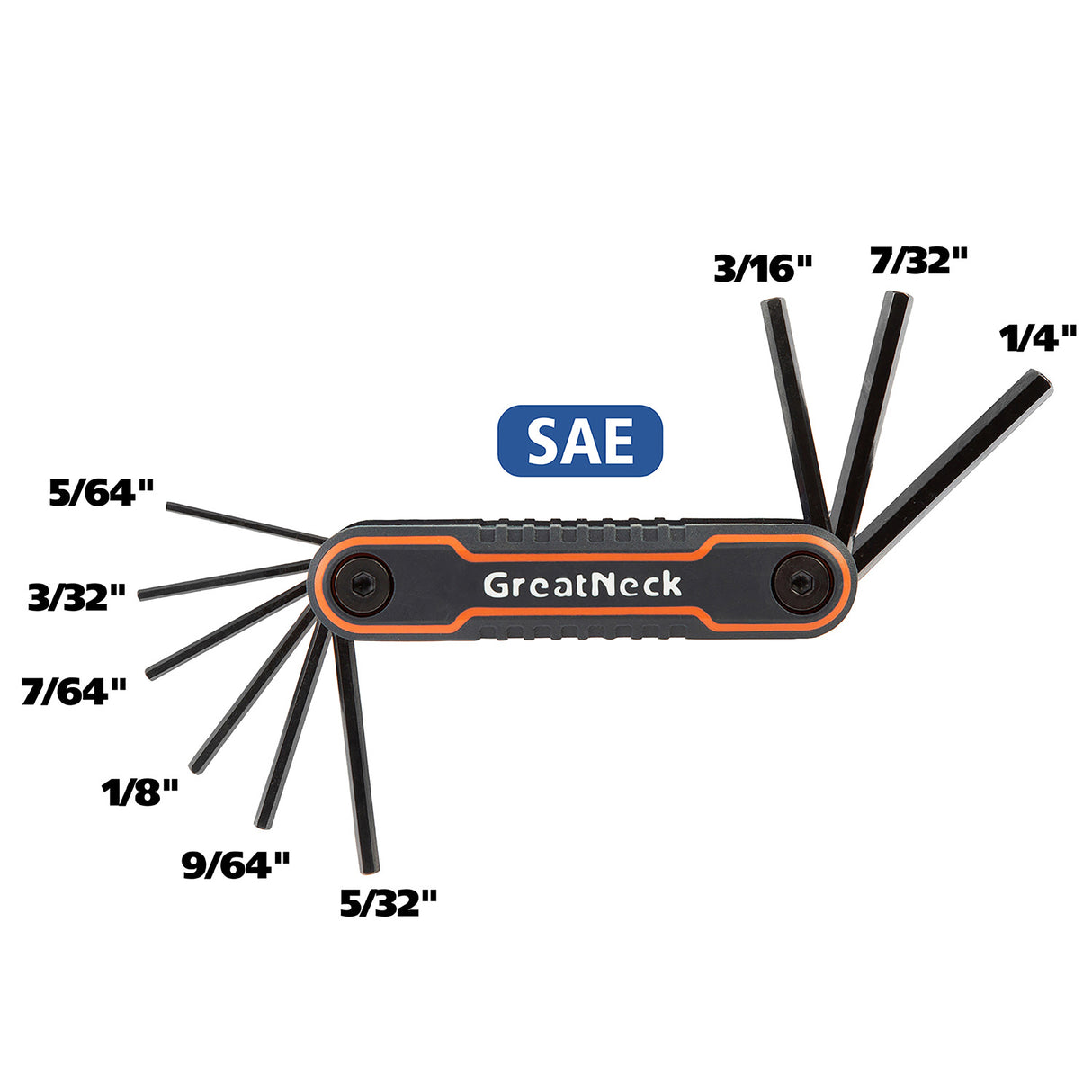GreatNeck 74206 3-Piece Folding Hex Key Set- Metric, SAE, Torx Additional Image 2