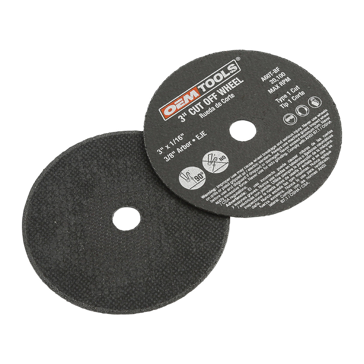OEMTOOLS 26509 3 X 1/16in. X 3/8 Cut Off Wheel - 2 Pc. Main Image