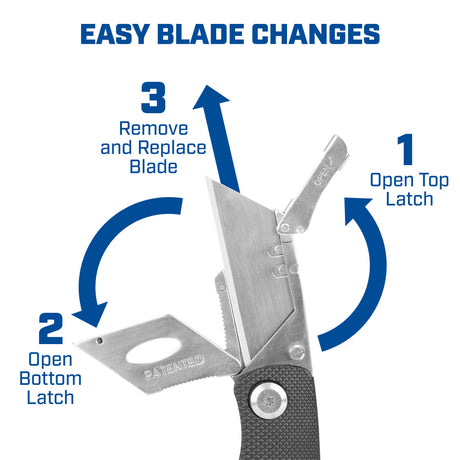 Sheffield 12613 Folding Lock Back® Utility Knife - Black Additional Image 7