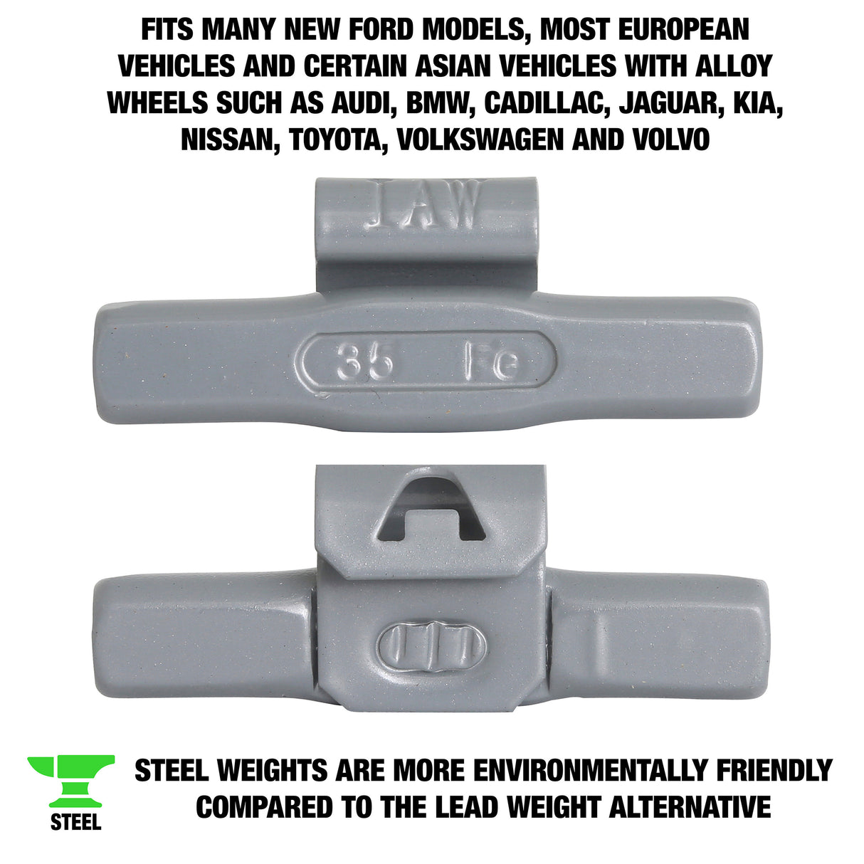 OEMTOOLS 23283 35 gm. IW Style Steel Wheel Weigh t- 1 Box of 25 Additional Image 1