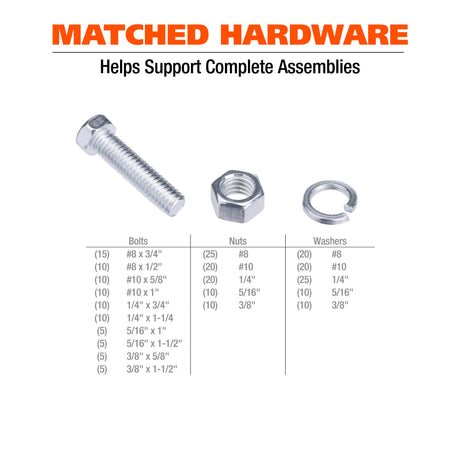 GreatNeck 68234 255-Piece Nut and Bolt Assortment, SAE, Silver Additional Image 3