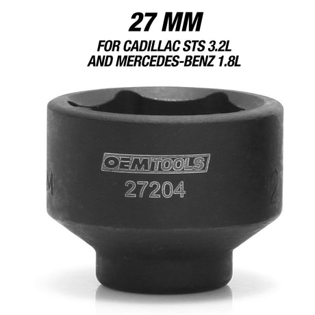 OEMTOOLS 27204 3 Piece Oil Cap Filter Socket Set (27 mm, 32 mm, and 36 mm) Additional Image 2