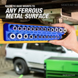 OEMTOOLS 22461 6 Pack Set Metric and SAE Magnetic Socket Tray Set - Blue and Green Additional Image 10