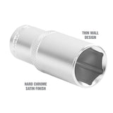 OEMTOOLS 22452 1/2 Inch Drive 6 Pt. Deep Wall Socket (22 mm) Additional Image 2