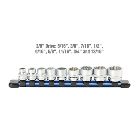 OEMTOOLS 22976 9 Pc. 3/8in. Drive  Low-Profile Socket Set (SAE) Additional Image 2