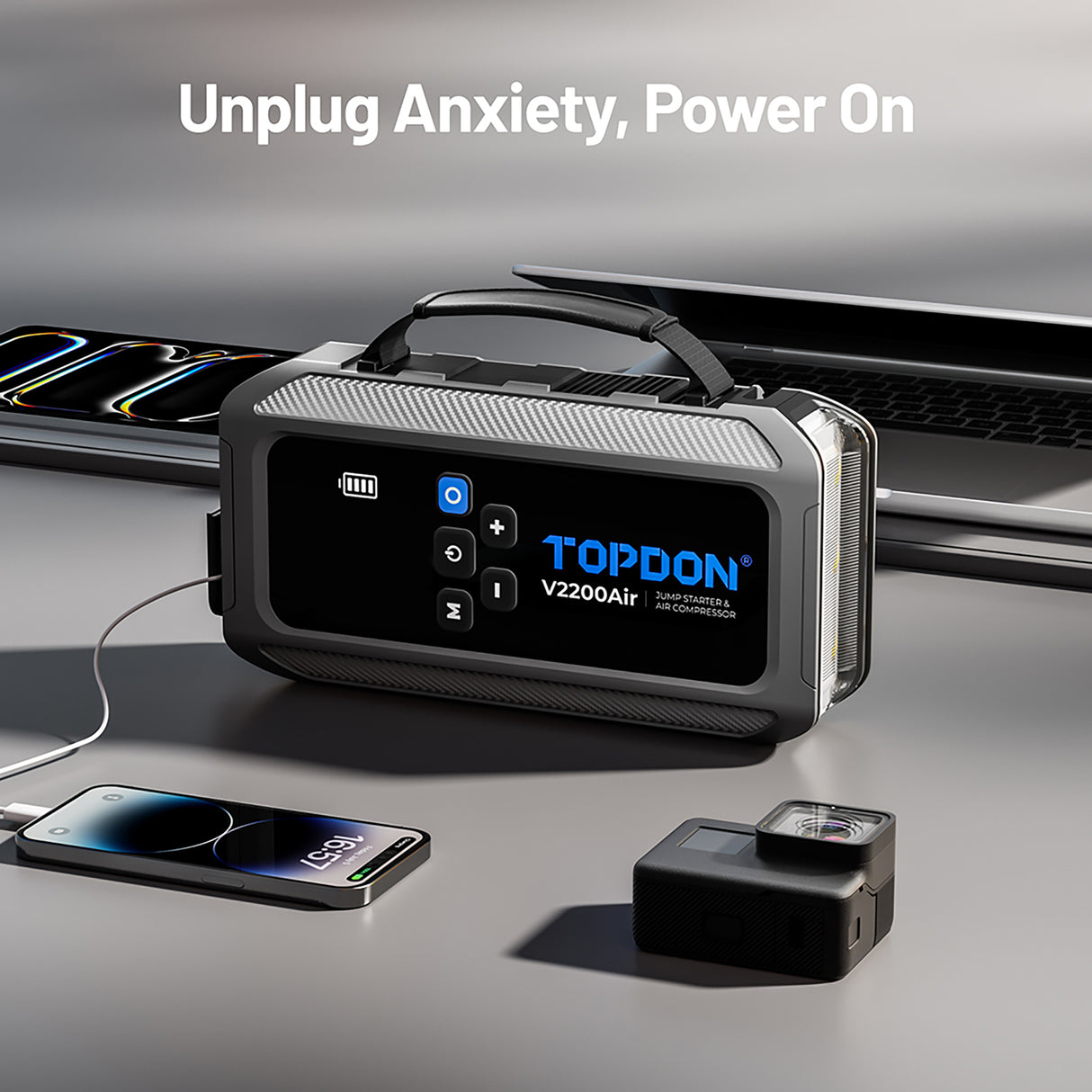 TopDon V2200AIR 2-in-1 2200 Peak Amp Jump Starter and Tire Inflator Additional Image 10