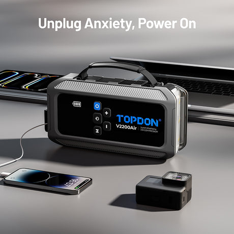 TopDon V2200AIR 2-in-1 2200 Peak Amp Jump Starter and Tire Inflator Additional Image 10