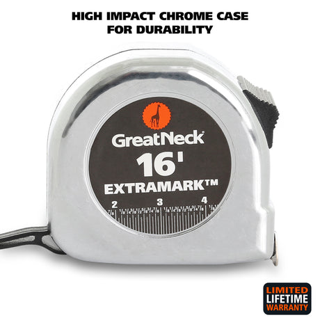 GreatNeck C325I ExtraMark™ Chrome Tape Measure (16 Ft. x 3/4 Inch) Additional Image 1