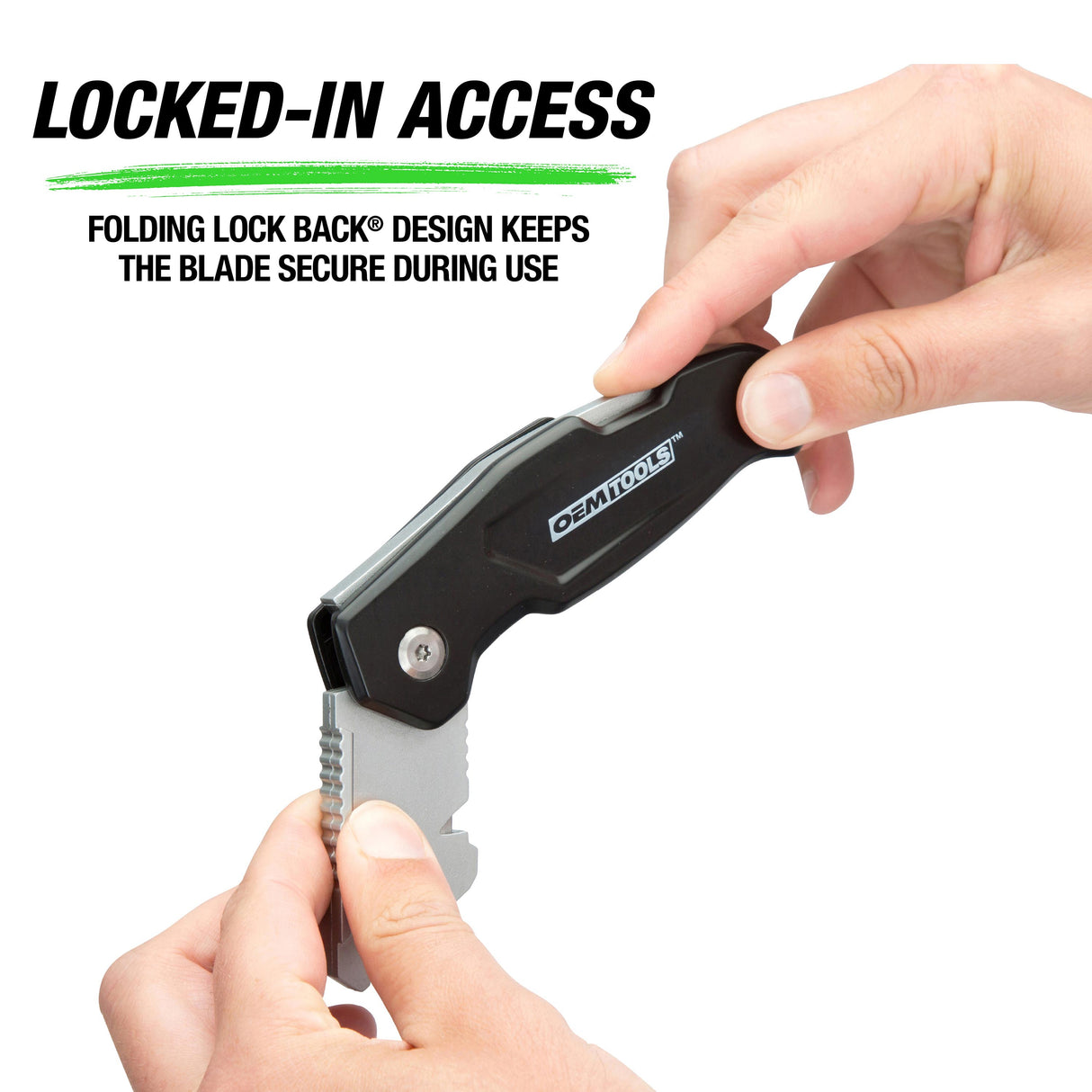 OEMTOOLS 25537 Folding Lock Back® Utility Knife with Blade Dispenser Additional Image 3