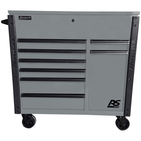 Homak 44in. RS Pro Flip Top 8-Drawer Power Service Cart -Gray Additional Image 1