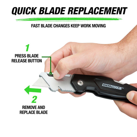 OEMTOOLS 25537 Folding Lock Back® Utility Knife with Blade Dispenser Additional Image 6