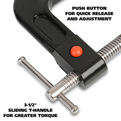 GreatNeck QRCC6 Quick Release C-Clamp (6 Inch) Additional Image 3